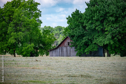 old barn in the field