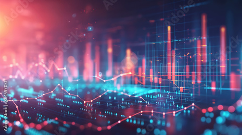 Wallpaper Mural Financial Growth Charts and Graphs on Digital Display Torontodigital.ca