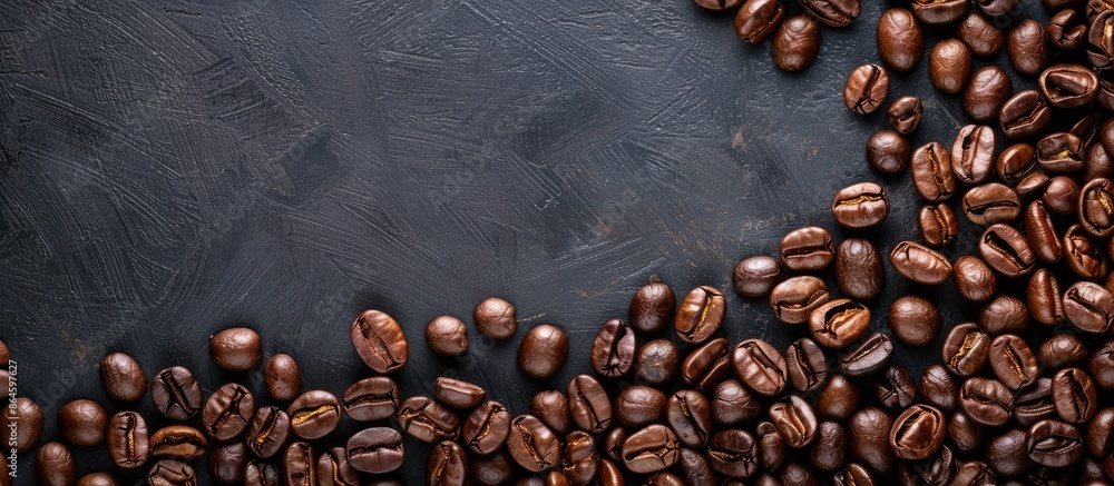 Background with roasted coffee beans creating a copy space image. Background with roasted coffee beans creating a copy space image.