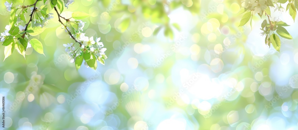 Blurred background with green leaves of trees in spring Blurred background with green leaves of trees in spring