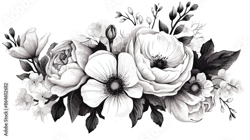 Wallpaper Mural A watercolor painting of a bouquet of flowers. Torontodigital.ca