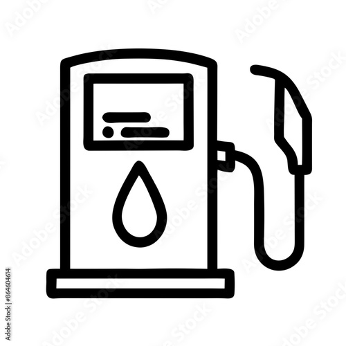 Minimalist black and white gas pump icon