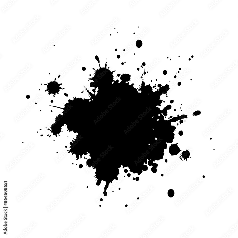 Obraz premium Vector grunge ink splat isolated white background (12)
