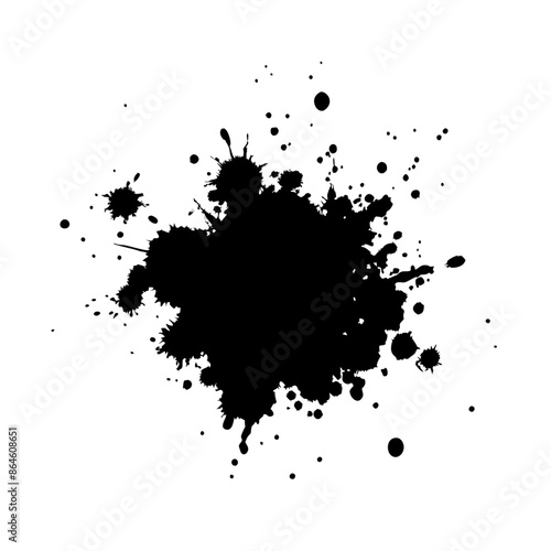 Vector grunge ink splat isolated white background (12)