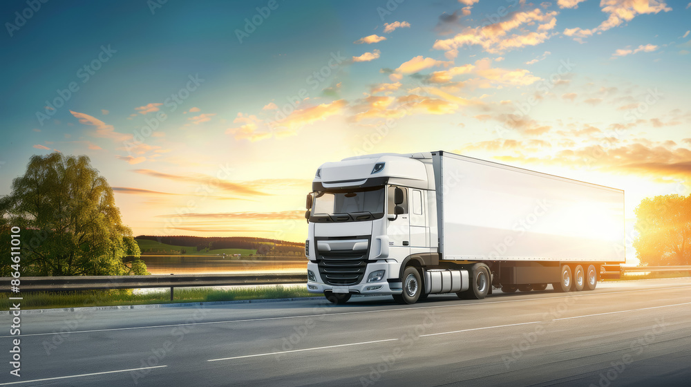 The truck is the main focus of the image The truck is the main focus of the image