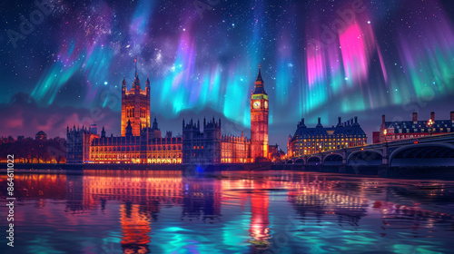 A beautiful cityscape with the London Big Ben clock tower in the foreground © top images