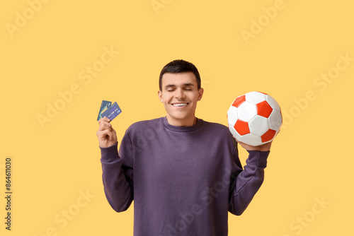 Young man with soccer ball ...