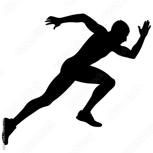 Vector running man silhouette right side (27)