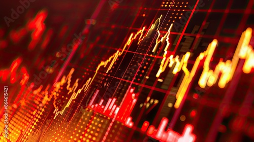 Wallpaper Mural Close-up of a stock market graph showing a sudden drop in prices, illustrating financial downturn Torontodigital.ca