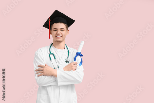 Happy male medical graduate...
