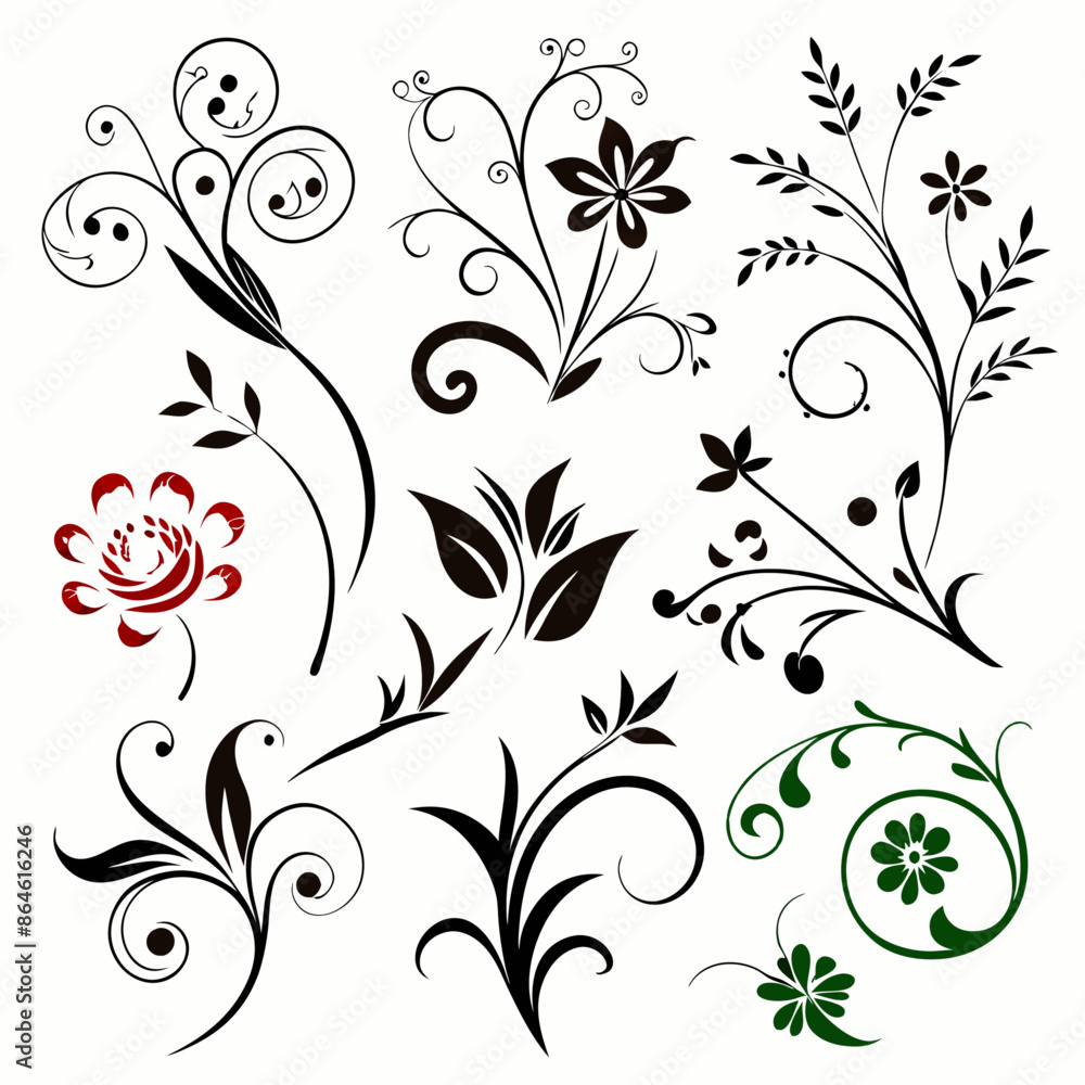 Vector various different floral designs (15) Vector various different floral designs (15)