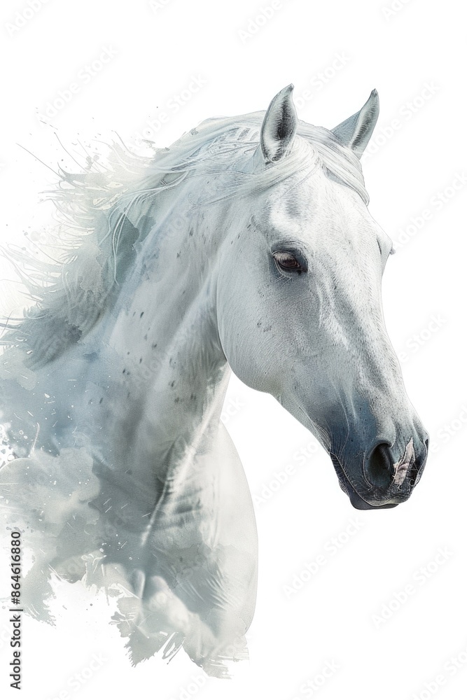 White Horse Head Close Up