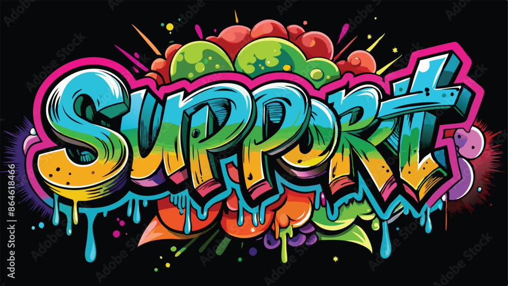 Fototapeta premium colorful background with splashes, graffiti design, vector art