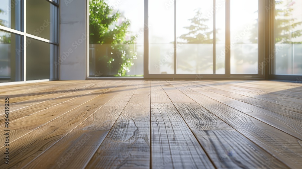 Sunlit Modern Room with Detailed Wooden Flooring Sunlit Modern Room with Detailed Wooden Flooring