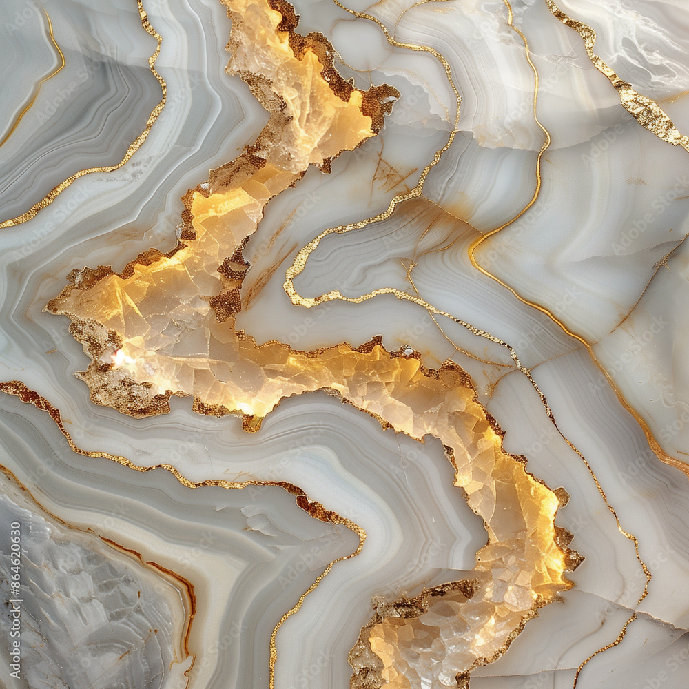 Fototapeta premium White marble with golden stripes, white marble with golden stripes, nature-inspired imagery, contrasting lights and darks, baroque-inspired details