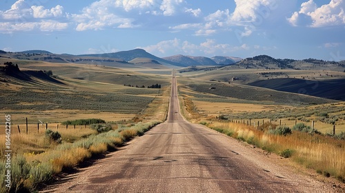 Wyoming state highway 327 stretches out across the sage hills of Sublette County  Wy.  on August 18  2005. photo