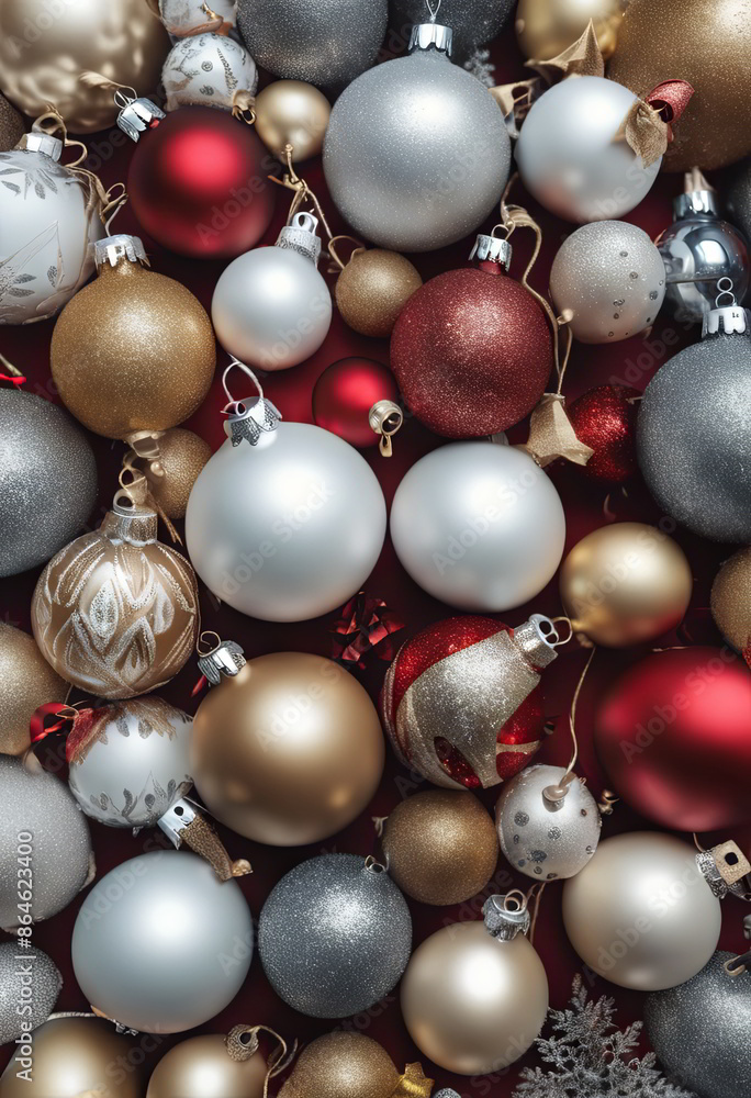 Christmas Ornaments on Isolated White Background Christmas Ornaments on Isolated White Background