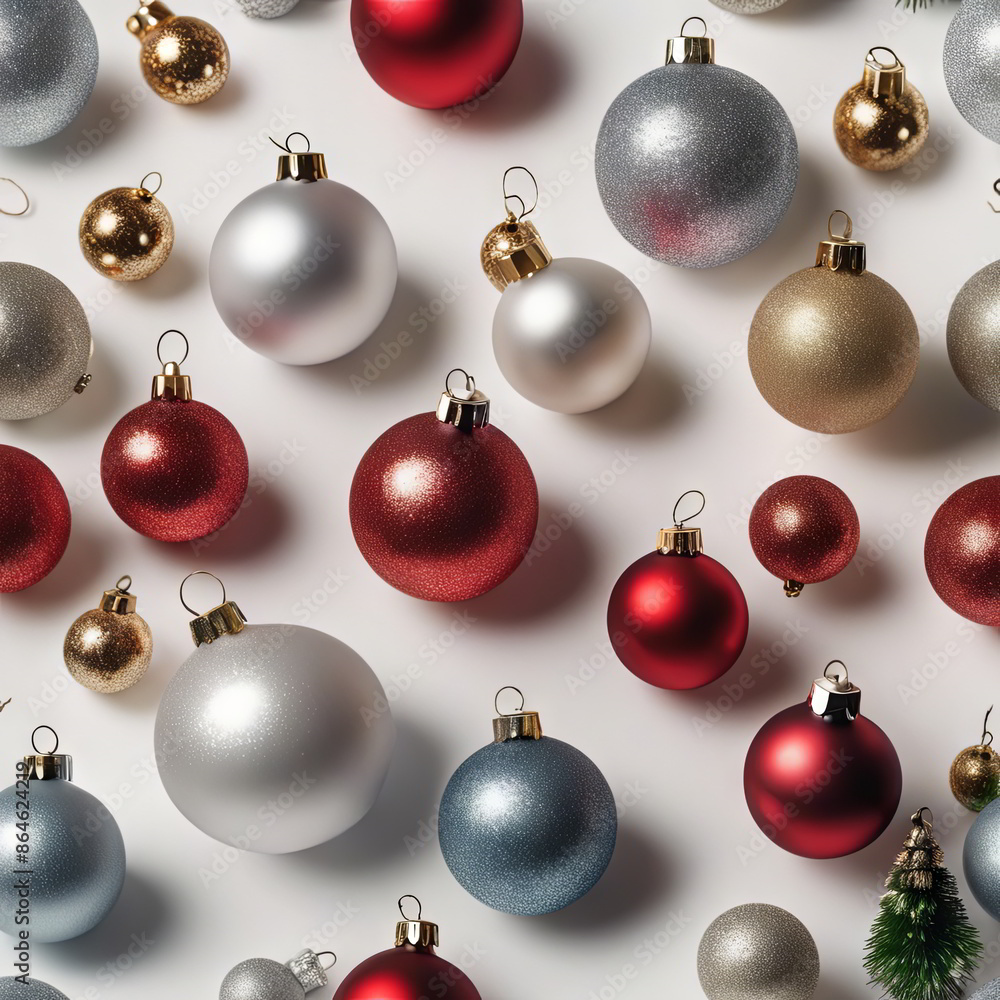 Christmas Ornaments on Isolated White Background Christmas Ornaments on Isolated White Background
