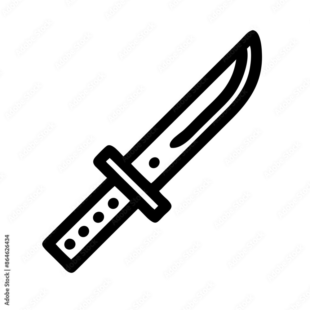 Minimalist Knife Icon in Black and White Minimalist Knife Icon in Black and White