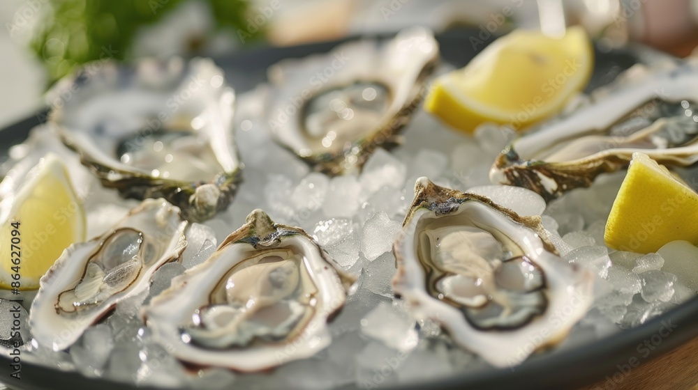 Freshly shucked oysters served on a bed of ice a delicacy sourced from the nearby river. Freshly shucked oysters served on a bed of ice a delicacy sourced from the nearby river.
