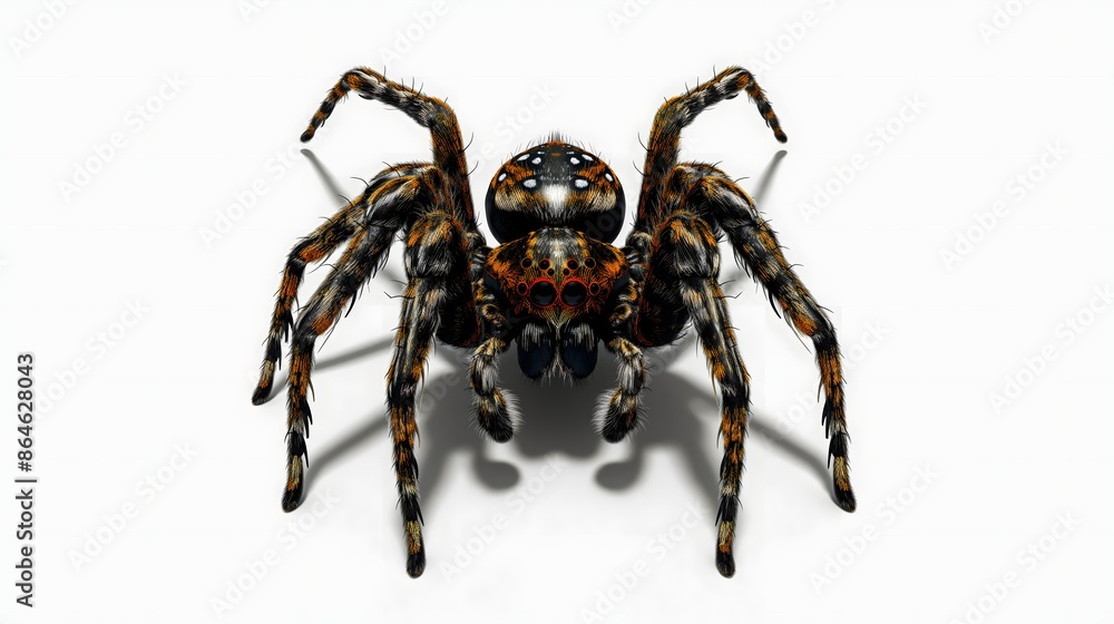 1. Create a detailed and realistic full-body illustration of a spider ...