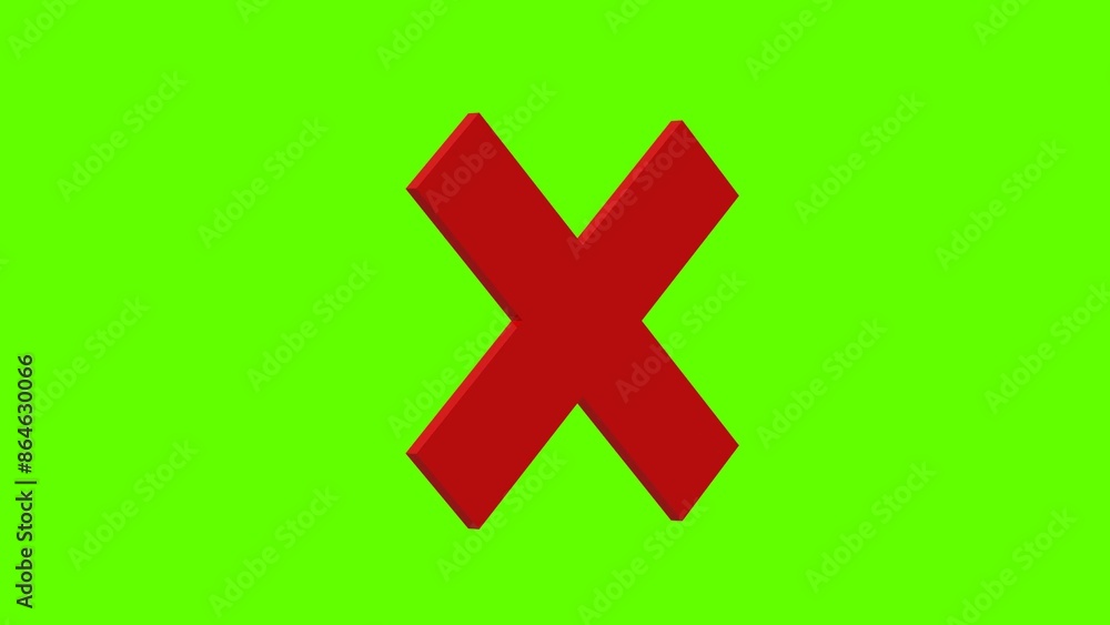 Obraz premium no negative wrong bad rejected red set icon 3d illustration rotation