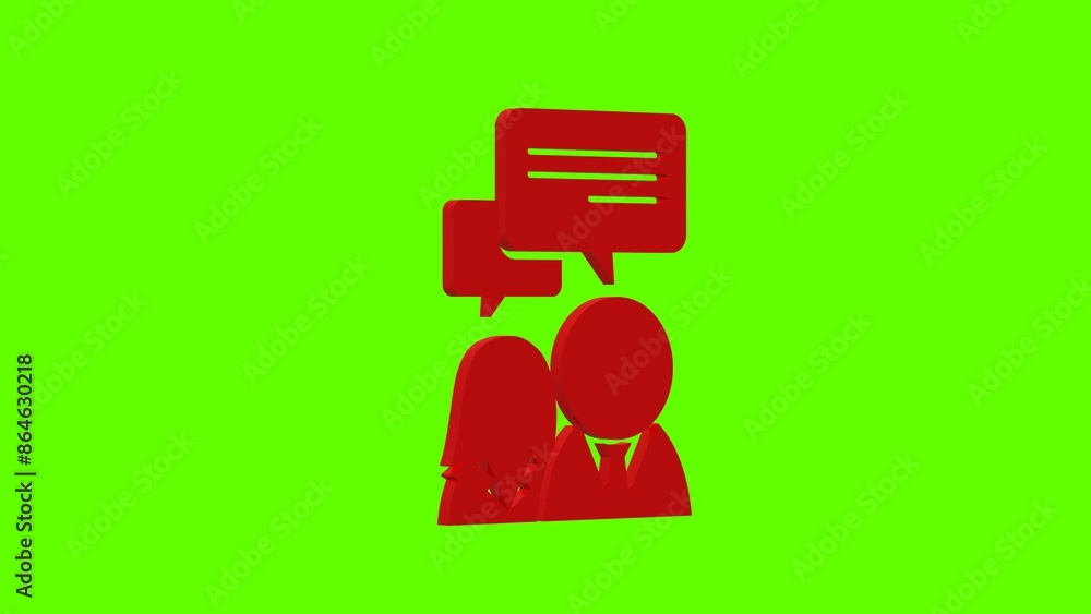 conversation contacts business network red set icon 3d illustration rotation conversation contacts business network red set icon 3d illustration rotation