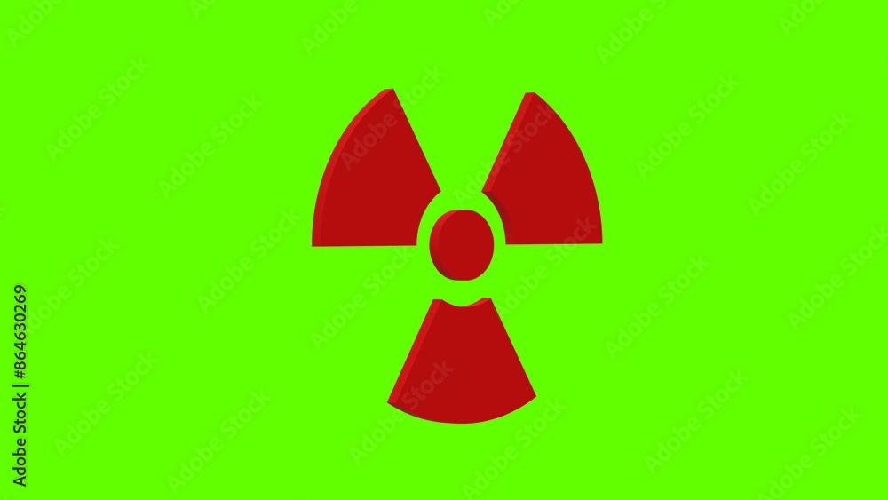 radioactive hazard nuclear contamination uranium plutonium red set icon 3d illustration rotation radioactive hazard nuclear contamination uranium plutonium red set icon 3d illustration rotation