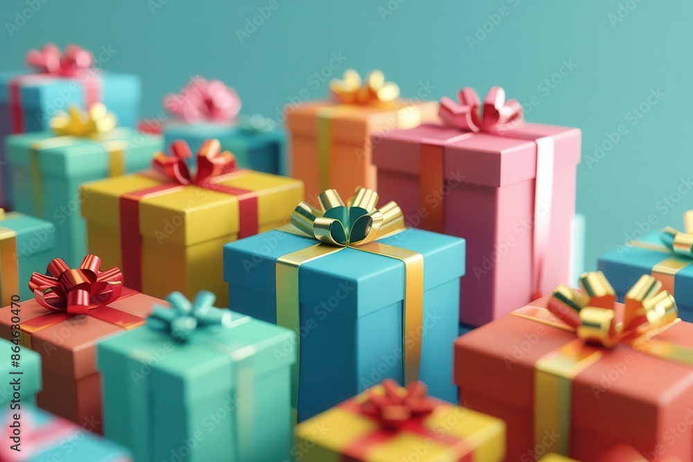 colorful stack of wrapped gift boxes celebration and generosity concept 3d render