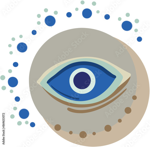 evil eye vector - symbol of protection - blue turkish