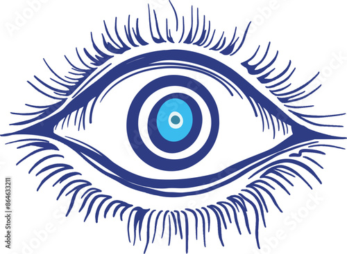 evil eye vector - symbol of protection - blue turkish