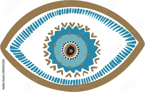 evil eye vector - symbol of protection - blue turkish