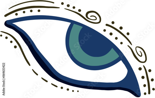 evil eye vector - symbol of protection - blue turkish