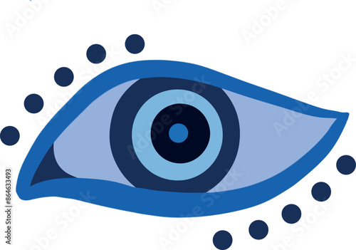 evil eye vector - symbol of protection - blue turkish