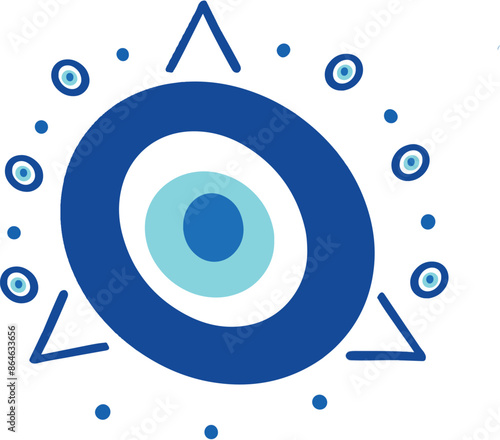 evil eye vector - symbol of protection - blue turkish