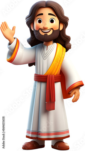 Jesus Character 3D Illustration Transparent Background Image