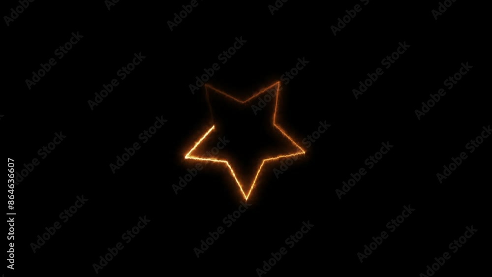 Glowing neon effect star loading frame animation on black background. Glowing neon effect star loading frame animation on black background.
