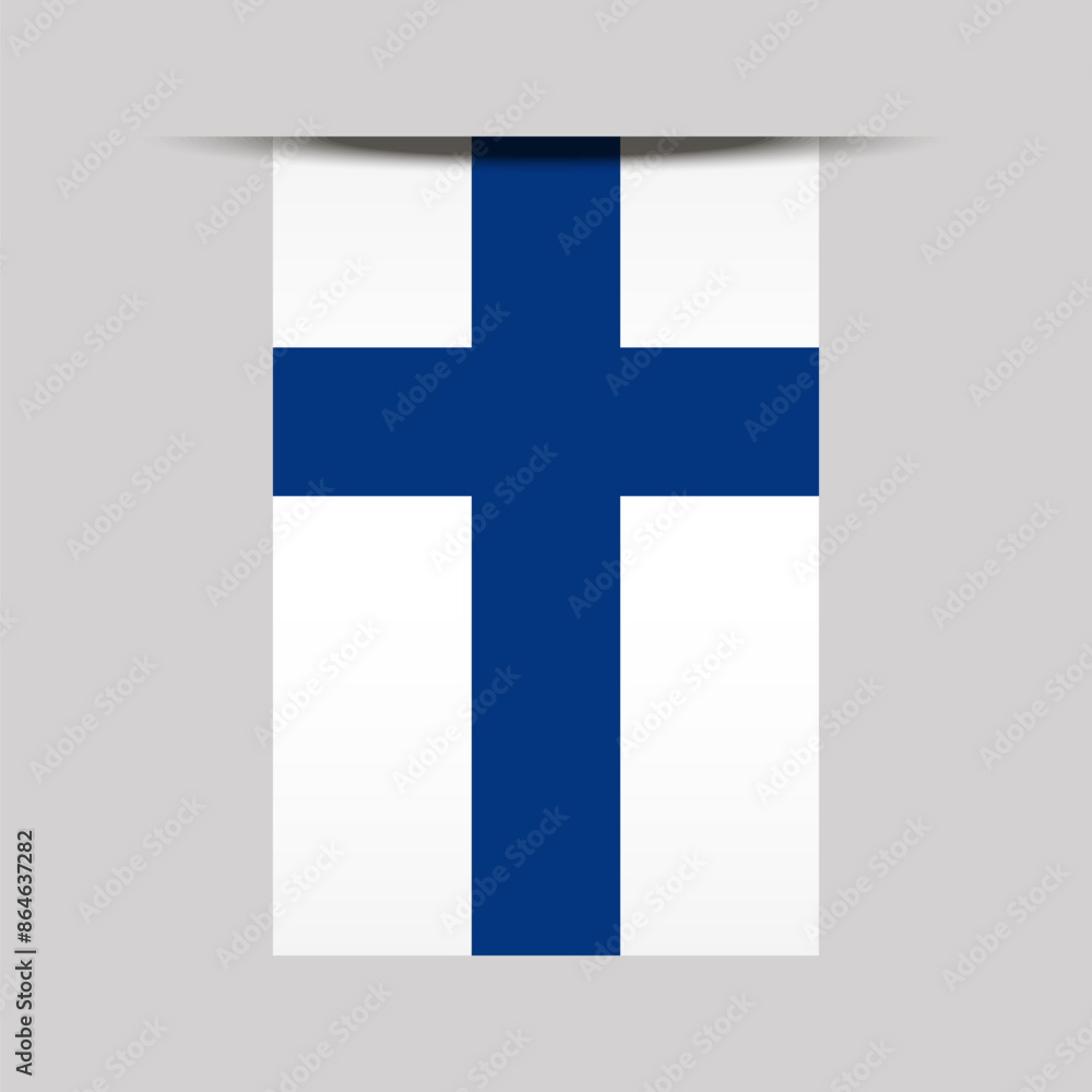 Naklejka premium Finland Banner Flag Vector Illustration