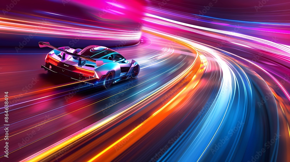 Speeding Through Neon Lights Speeding Through Neon Lights
