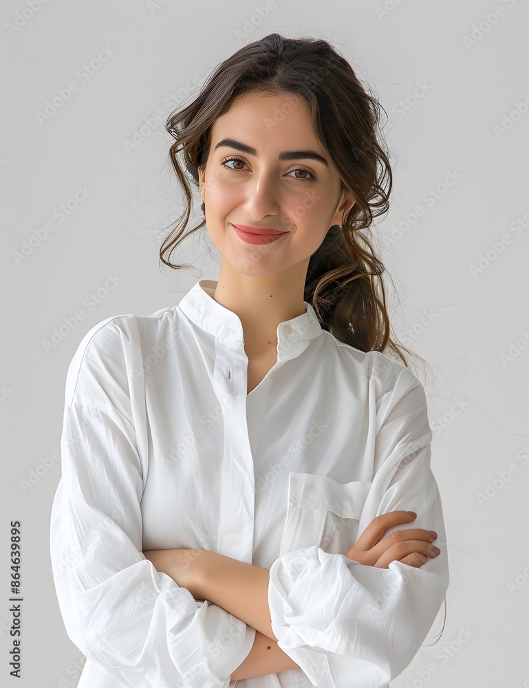 Happy Arabic Woman Smiling in Studio Portrait