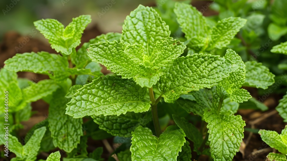 Mint plant grow at garden Mint plant grow at garden