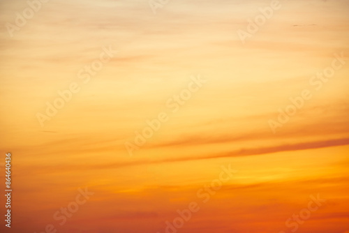 Beautiful , luxury soft gradient orange gold clouds and sunlight on the blue sky perfect for the background, take in everning,Twilight, Large size, high definition landscape photo