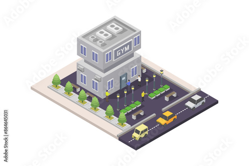 Isometric gym building