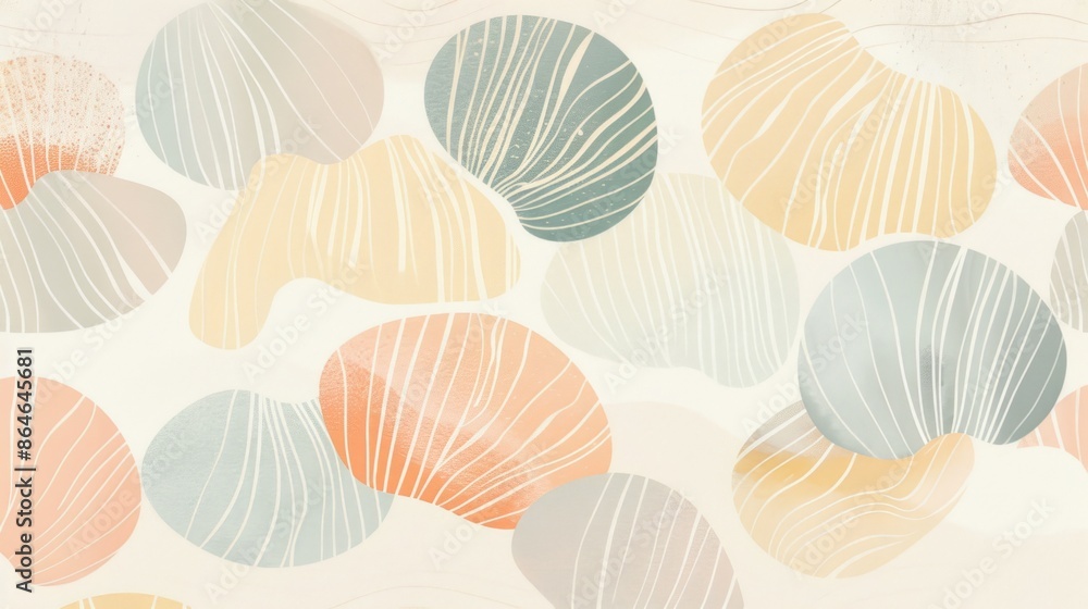 A pattern with soft, pastel colored shapes featuring white striations, background, wallpaper A pattern with soft, pastel colored shapes featuring white striations, background, wallpaper