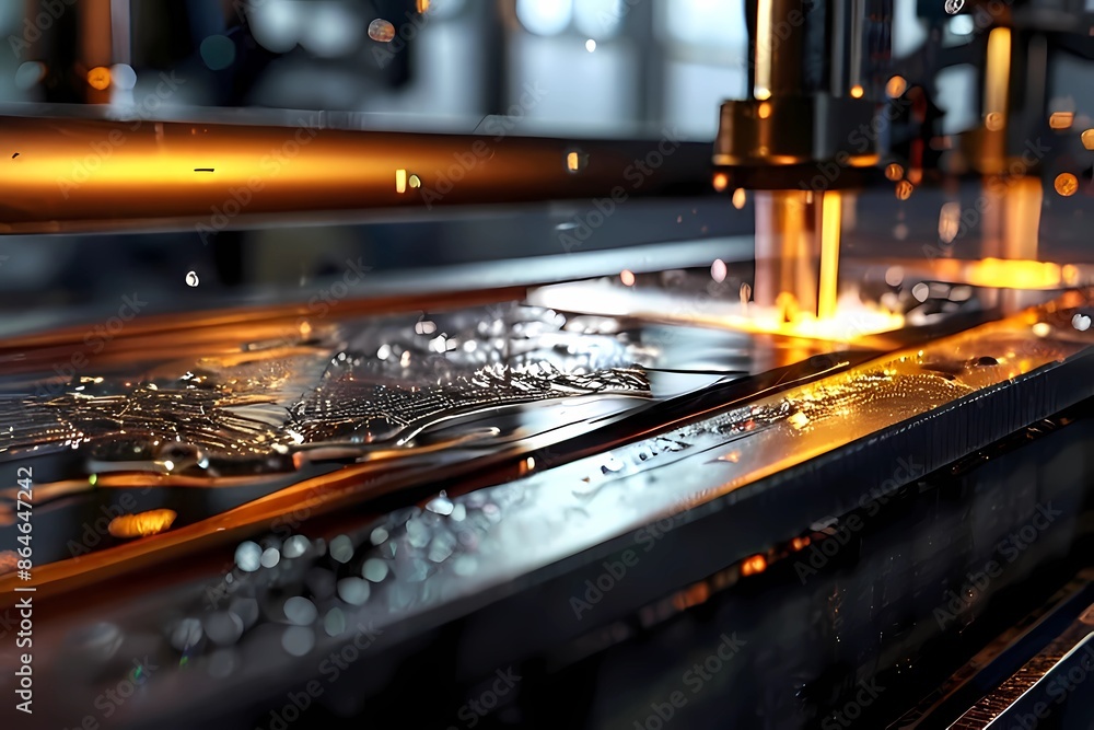 A engraving machine in operation A engraving machine in operation