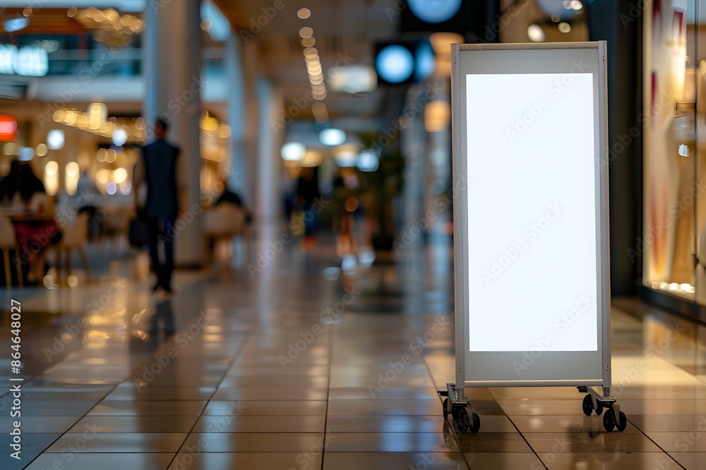 White Banner in Busy Shopping Mall
White Banner in Busy Shopping Mall