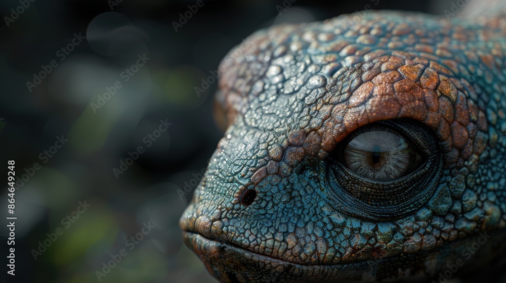 Close-up of a colorful chameleon eye Close-up of a colorful chameleon eye