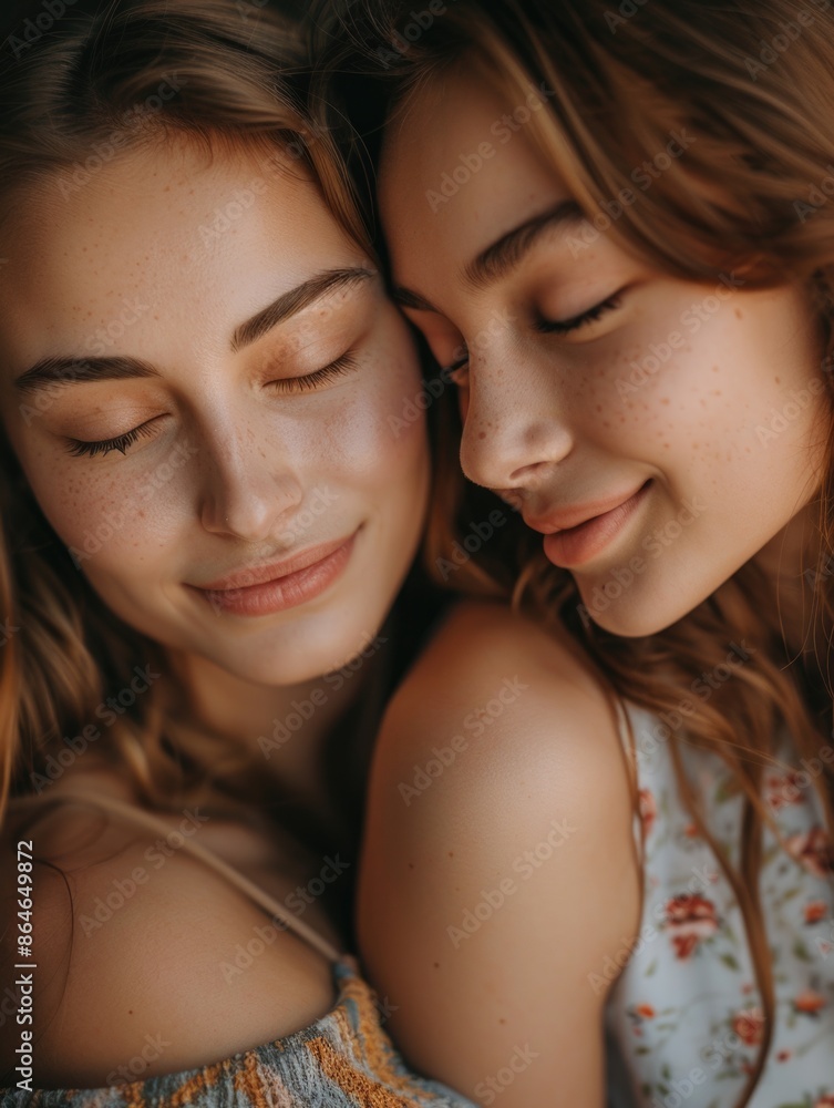 Two females gazing into each other's eyes Two females gazing into each other's eyes