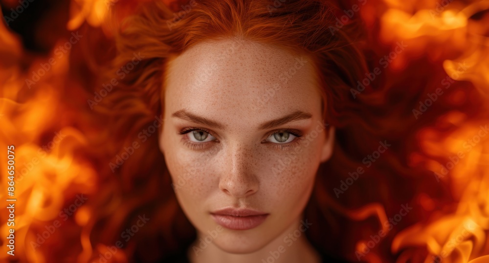 Fiery redhead with piercing green eyes Fiery redhead with piercing green eyes