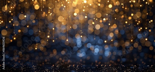 Abstract Gold Glitter Background With Sparkling Lights